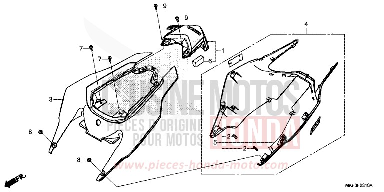 WINDLAUF, HINTEN von CBR1000RR SP SP1 SP2 VICTORY RED (R334X) von 2017